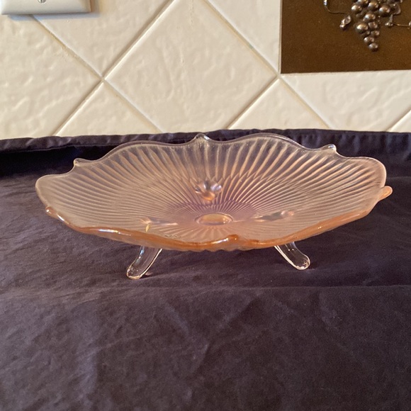 Vintage Fenton Iridescent Glass Tri Footed Dish - Picture 3 of 9